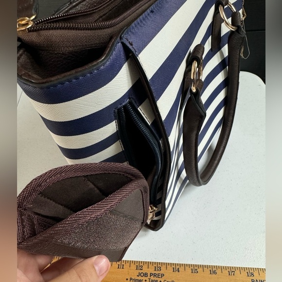 Carry and Conceal Bag Purse Navy Blue and White with Black trim BULLDOG Cases - Picture 11 of 12